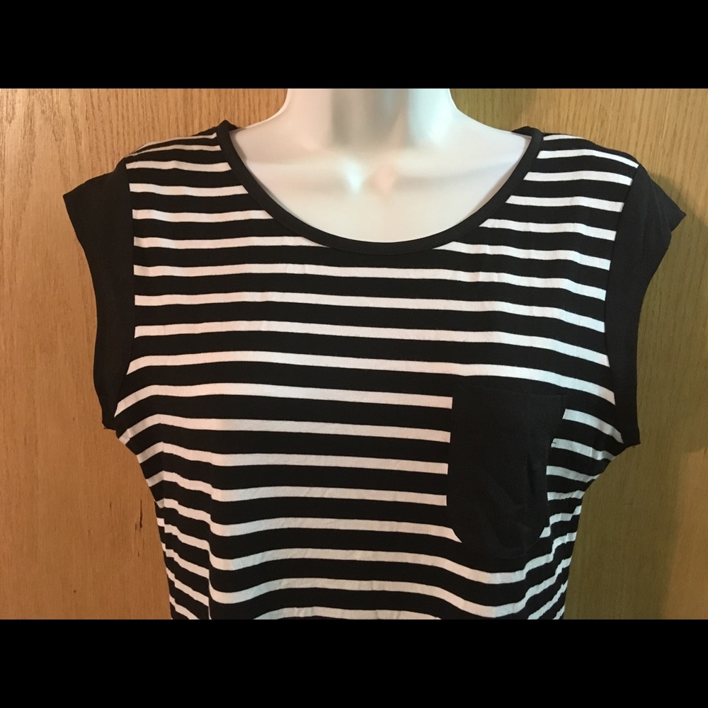 NEW Calvin Klein Small Black Striped Sleeveless